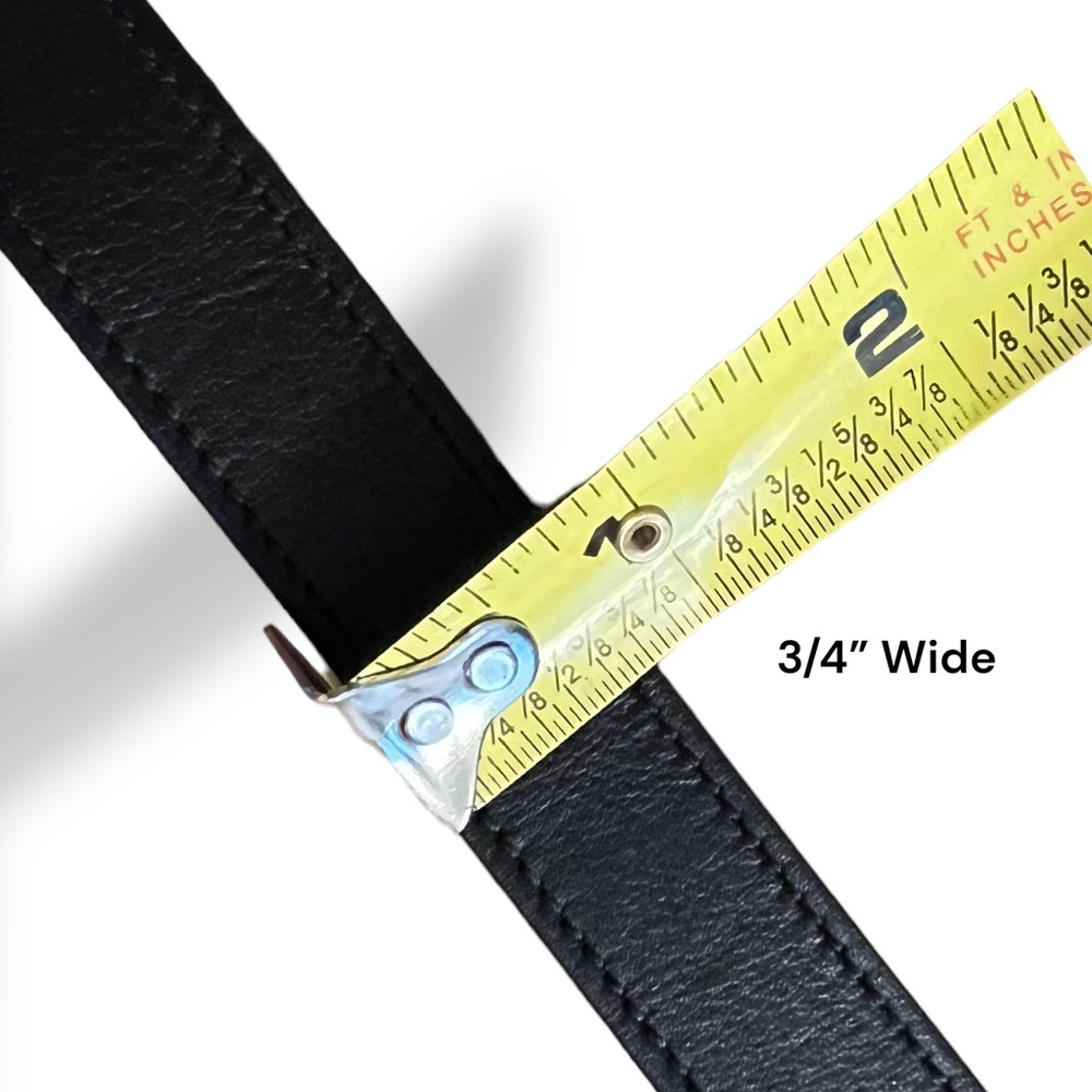 Ferragamo Black Leather 9” Bracelet Gold Hardware 3/4” Width NWOT - Picture 9 of 11
